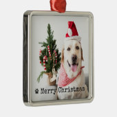 Persoonlijke kerstfoto metalen ornament (Rechts)