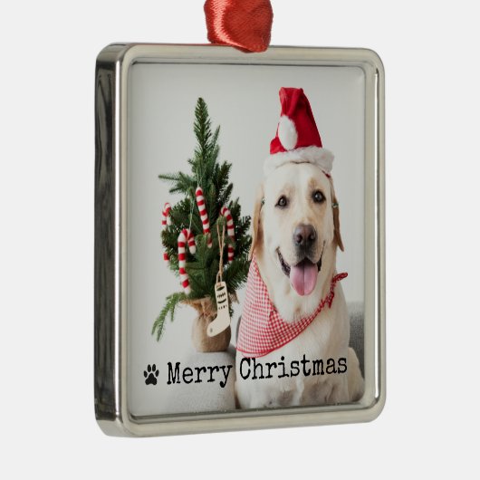 Persoonlijke kerstfoto metalen ornament (Rechts)