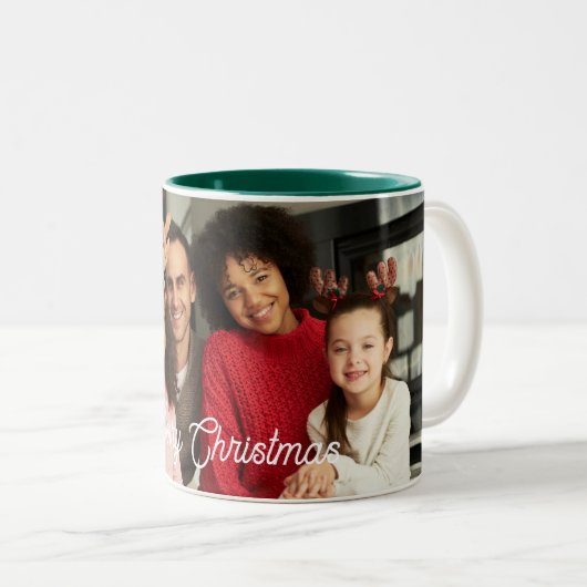 Persoonlijke kerstfoto-Mok Tweekleurige Koffiemok (Voorkant rechts)