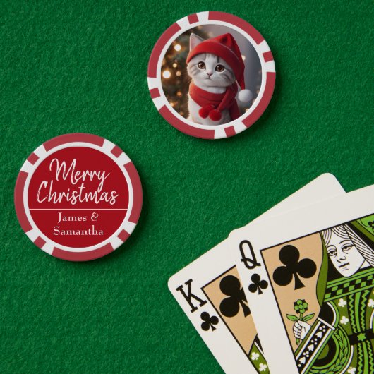 Persoonlijke kerstfoto poker chips (Pokertafel (Dubbel))