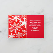 Persoonlijke kerstfoto rode sneeuwvlokken (Binnen)