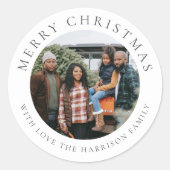 Persoonlijke kerstfoto ronde sticker (Voorkant)