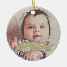 Persoonlijke kerstfoto van Baby Keramisch Ornament