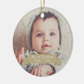Persoonlijke kerstfoto van Baby Keramisch Ornament (Links)