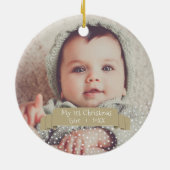 Persoonlijke kerstfoto van Baby Keramisch Ornament (Achterkant)