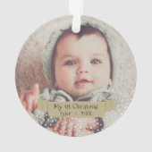 Persoonlijke kerstfoto van Baby Ornament (achterkant)
