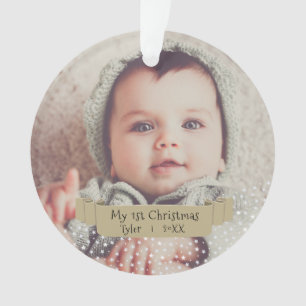 Persoonlijke kerstfoto van Baby Ornament