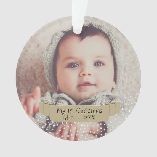 Persoonlijke kerstfoto van Baby Ornament (voorkant)