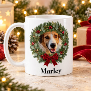 Persoonlijke kerstfoto van hond of kat koffiemok