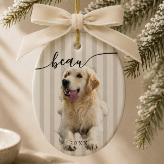 Persoonlijke kerstfoto van huisdier keramisch ornament