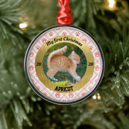 Persoonlijke kerstfoto van Kitten Metalen Ornament