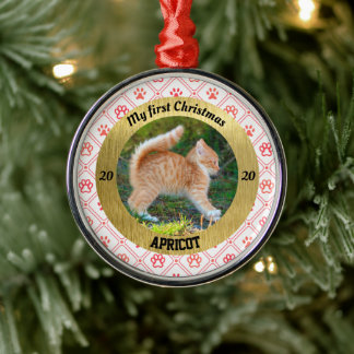 Persoonlijke kerstfoto van Kitten Metalen Ornament