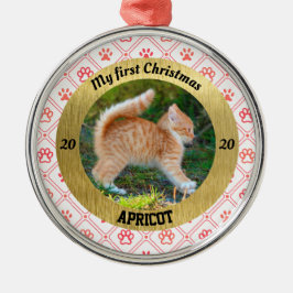 Persoonlijke kerstfoto van Kitten Metalen Ornament