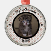 Persoonlijke kerstfoto van Kitten Metalen Ornament (Voorkant)