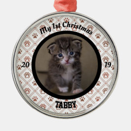 Persoonlijke kerstfoto van Kitten Metalen Ornament