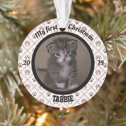 Persoonlijke kerstfoto van Kitten Ornament (Boom)