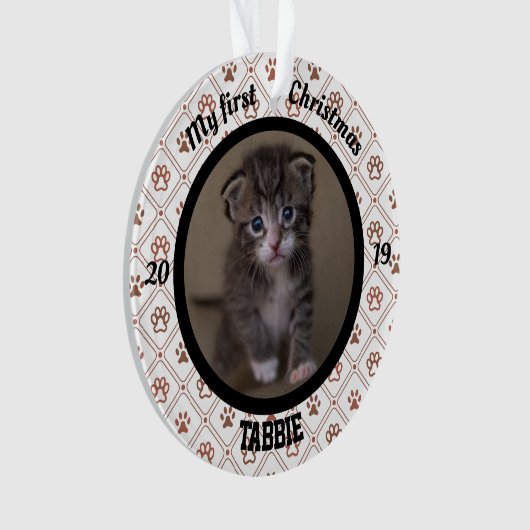 Persoonlijke kerstfoto van Kitten Ornament (voorkant)
