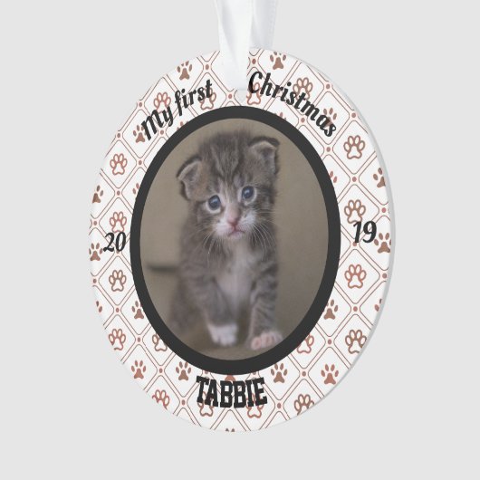 Persoonlijke kerstfoto van Kitten Ornament (voorkant)