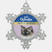 Persoonlijke kerstfoto van Kitten Tin Sneeuwvlok Ornament (Voorkant)
