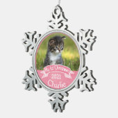 Persoonlijke kerstfoto van Kitten Tin Sneeuwvlok Ornament (Rechts)