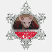 Persoonlijke kerstfoto van Kitten Tin Sneeuwvlok Ornament (Voorkant)