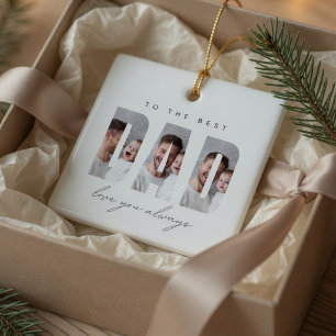 Persoonlijke Kerstfoto van Papa   Beste Papa Keramisch Ornament