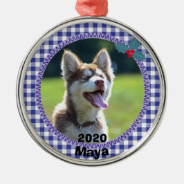 Persoonlijke kerstfoto van Puppy Dog Metalen Ornament