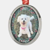 Persoonlijke kerstfoto van Puppy Metalen Ornament (Links)