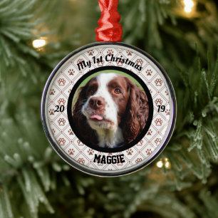 Persoonlijke kerstfoto van Puppy Metalen Ornament