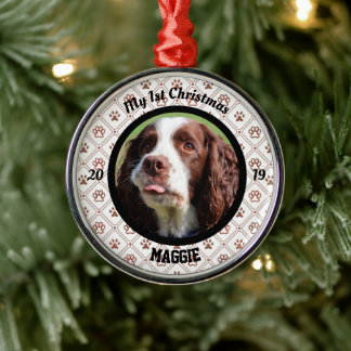 Persoonlijke kerstfoto van Puppy Metalen Ornament