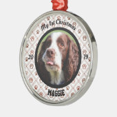 Persoonlijke kerstfoto van Puppy Metalen Ornament (Links)