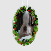Persoonlijke kerstfoto van Puppy Ornament (voorkant)