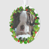 Persoonlijke kerstfoto van Puppy Ornament (voorkant)