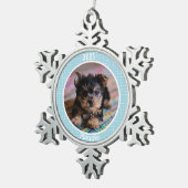 Persoonlijke kerstfoto van Puppy Tin Sneeuwvlok Ornament (Rechts)