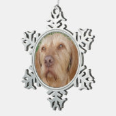 Persoonlijke kerstfoto van Vizsla Tin Sneeuwvlok Ornament (Rechts)