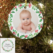 Persoonlijke kerstfoto voor baby's keramisch ornament