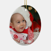 Persoonlijke kerstfoto voor baby's keramisch ornament (Rechts)