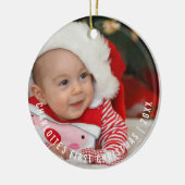 Persoonlijke kerstfoto voor baby's keramisch ornament (Links)