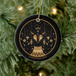 Persoonlijke kerstfoto voor rendieren keramisch ornament
