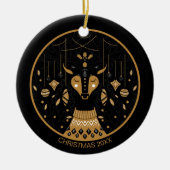 Persoonlijke kerstfoto voor rendieren keramisch ornament (Voorkant)