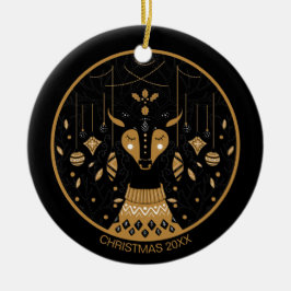 Persoonlijke kerstfoto voor rendieren keramisch ornament