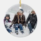 Persoonlijke kerstfoto voor rendieren keramisch ornament (Achterkant)