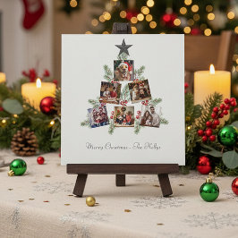 Persoonlijke kerstfoto's boom feestdagenkaart