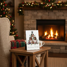 Persoonlijke kerstfoto's boom fotoplaat
