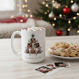 Persoonlijke kerstfoto's boom koffiemok