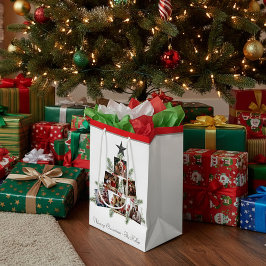 Persoonlijke kerstfoto's boom medium cadeauzakje