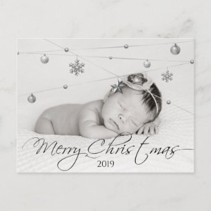 Persoonlijke kerstfoto's en kalligrafie briefkaart