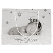 Persoonlijke kerstfoto's en kalligrafie groot cadeauzakje (Achterkant)