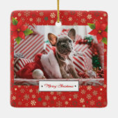 Persoonlijke kerstfoto's Feestdagen Keramisch Ornament (Achterkant)