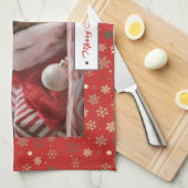 Persoonlijke kerstfoto's Feestdagen Theedoek (Quarter Fold)